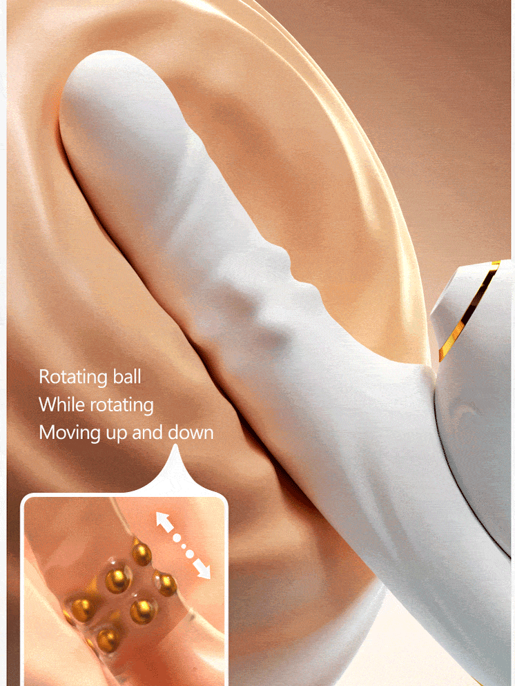 NovaSync Divine Whisper rabbit vibrator with internal rotating beads moving along the shaft