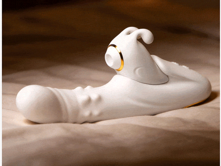 NovaSync Divine Whisper rabbit vibrator heating to body temperature with warming indicator