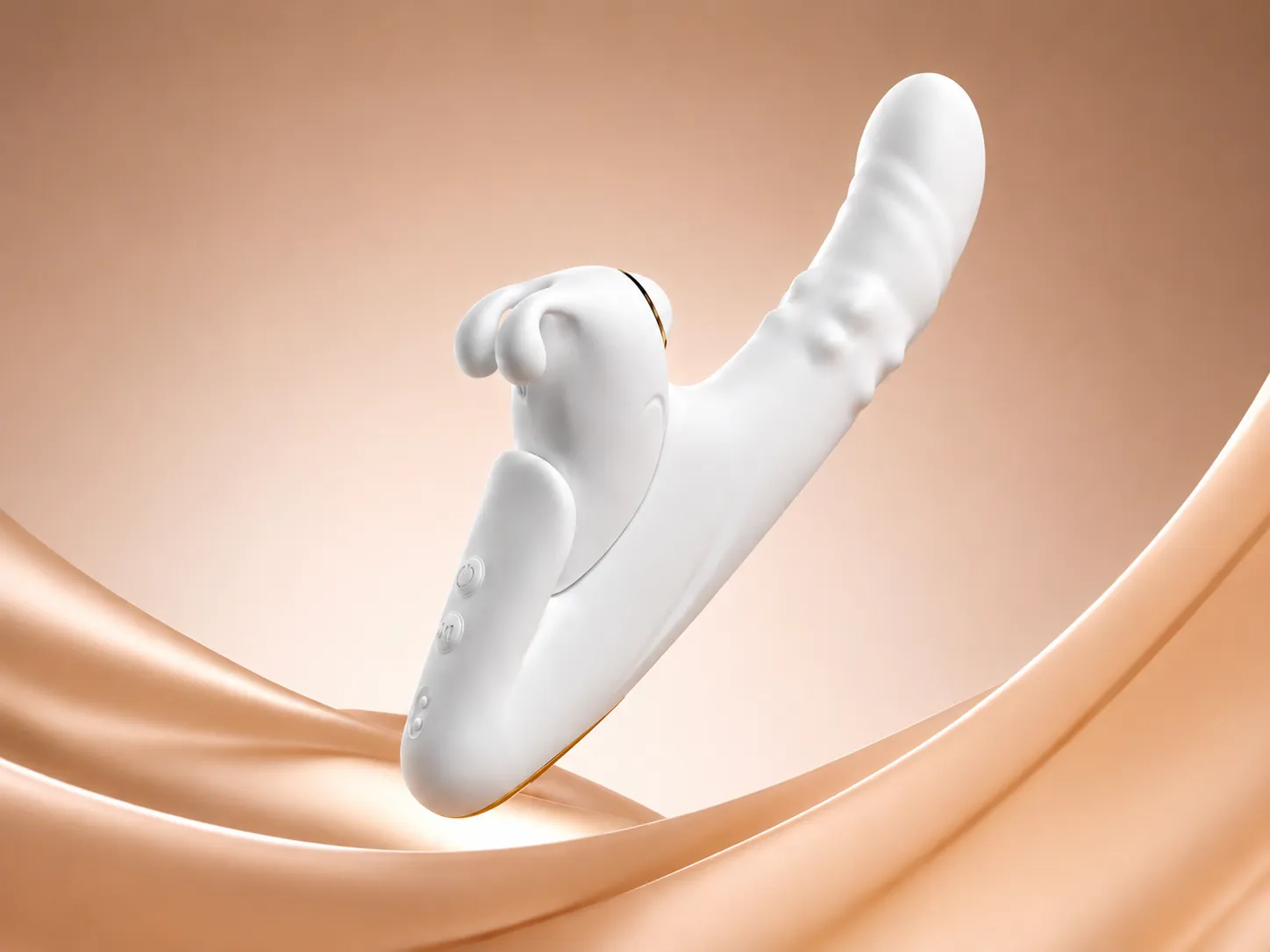 NovaSync Divine Whisper split rabbit vibrator with G-spot shaft and detachable clitoral suction head