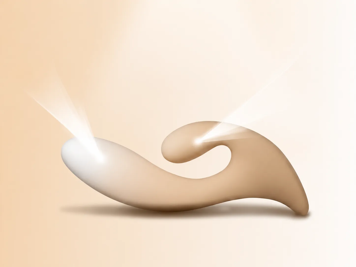 Moran rabbit vibrator with light points marking G-spot precision and clitoral contact for dual stimulation
