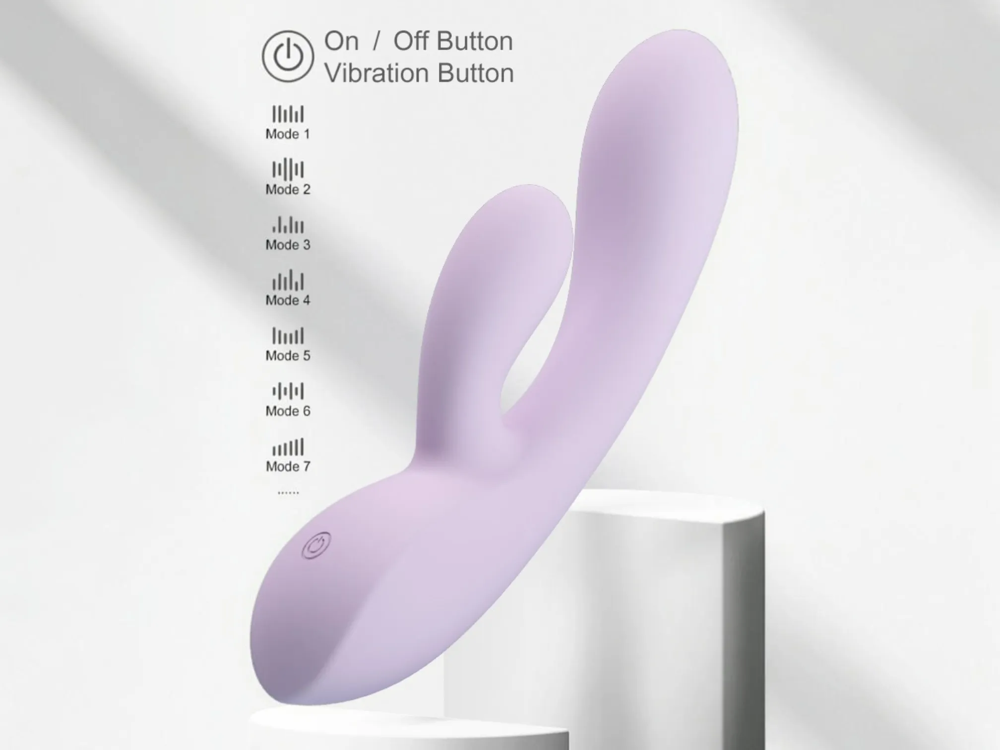 Dual motor G-spot rabbit vibrator with single-button one-handed control