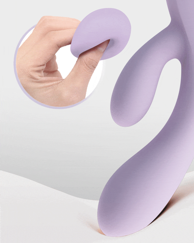 Flexible liquid silicone body of the dual motor G-spot rabbit vibrator