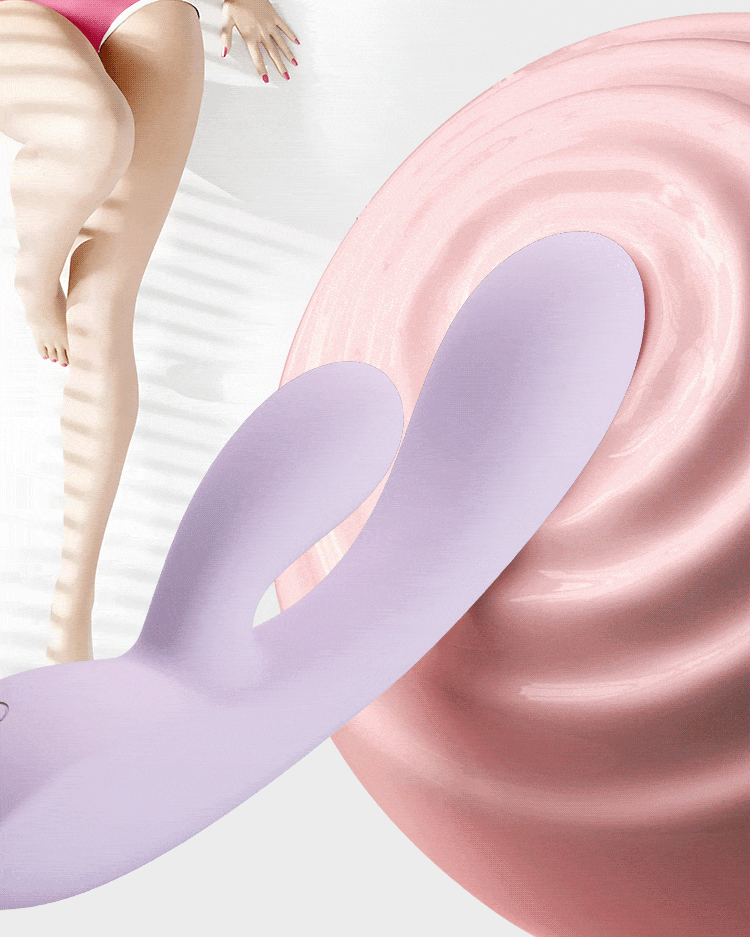 Dual motor G-spot rabbit vibrator with powerful deep vibration and clitoral arm