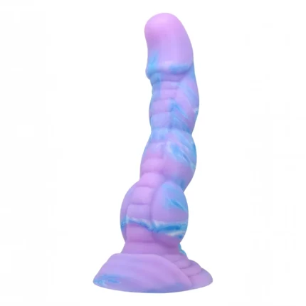 Ribbed alien monster dildo with a suction cup base displayed next to its Power Monsters retail box