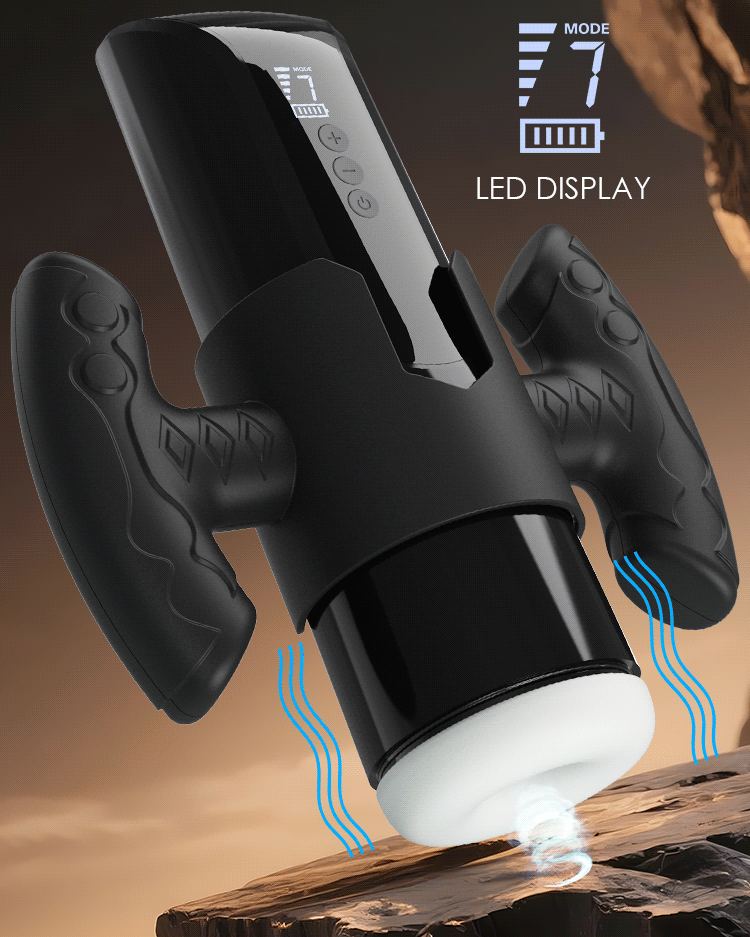 Suction masturbator with vibration and suction running through the sleeve