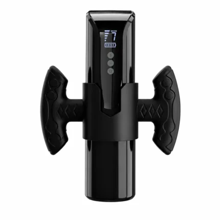 Suction masturbator with detachable twin grip handles and LED display